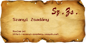 Szanyi Zsadány névjegykártya